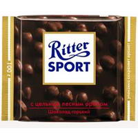 Шоколад Ritter Sport горький с цельным лесным орехом